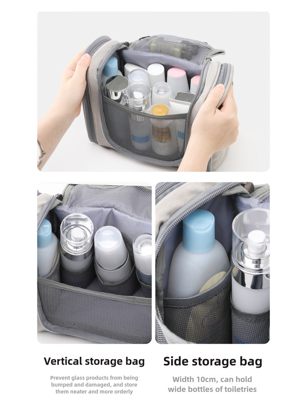 Pink Large Capacity Travel Toiletry Bag with Dry-Wet Separation - Hanging Organizer for Cosmetics and Personal Care โ image 4