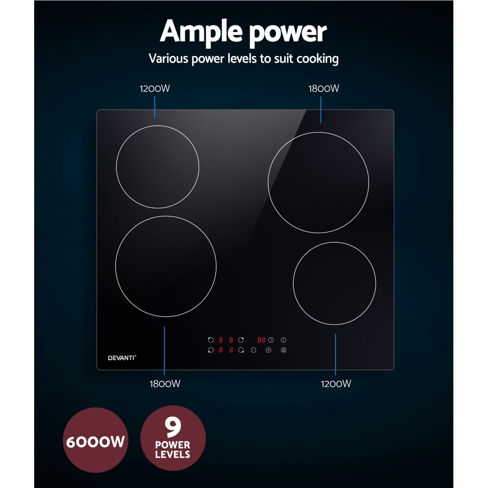 Devanti Electric Ceramic Cooktop 60cm Touch Control โ image 5