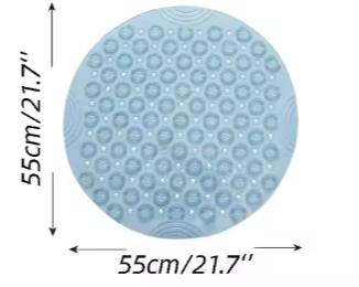 Grey Non-Slip Round Shower Foot Scrubber Mat - Soft Silicone Massage Pad for Foot Cleaning โ image 6