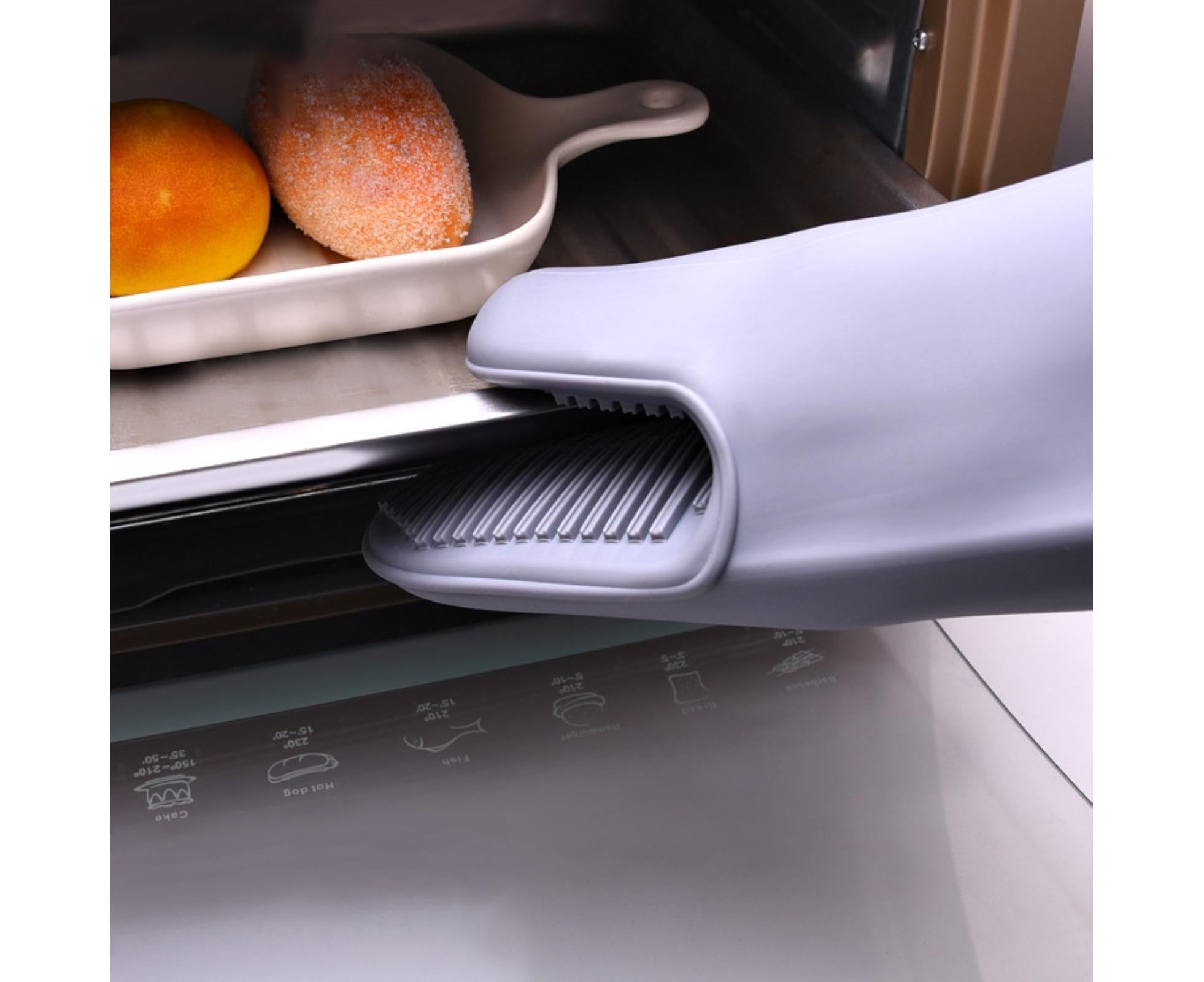 Heat Resistant Silicone Non-slip Oven Grilling BBQ Mitts Cooking Baking Gloves-Green โ image 4