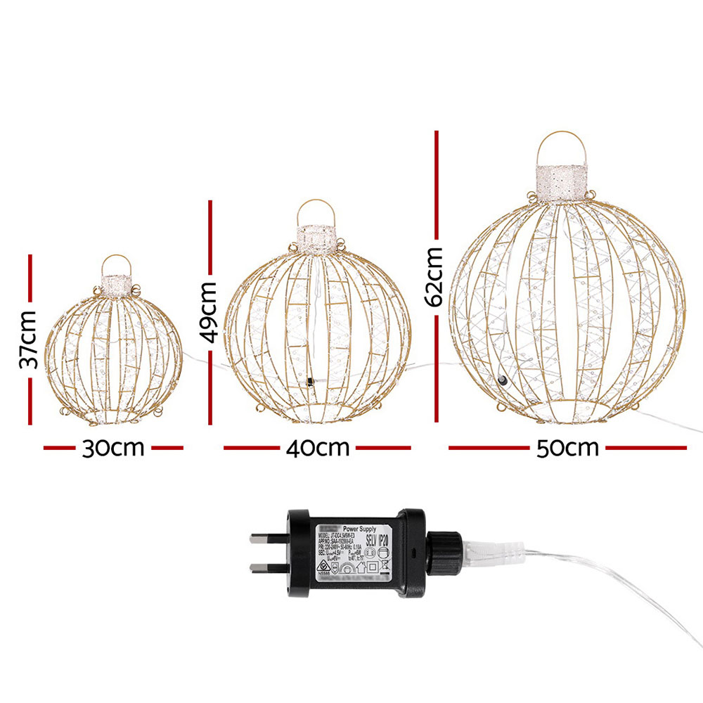 Jingle Jollys Christmas Lights 360 LED Fairy Light 3pcs Ball Decorations Set โ image 2