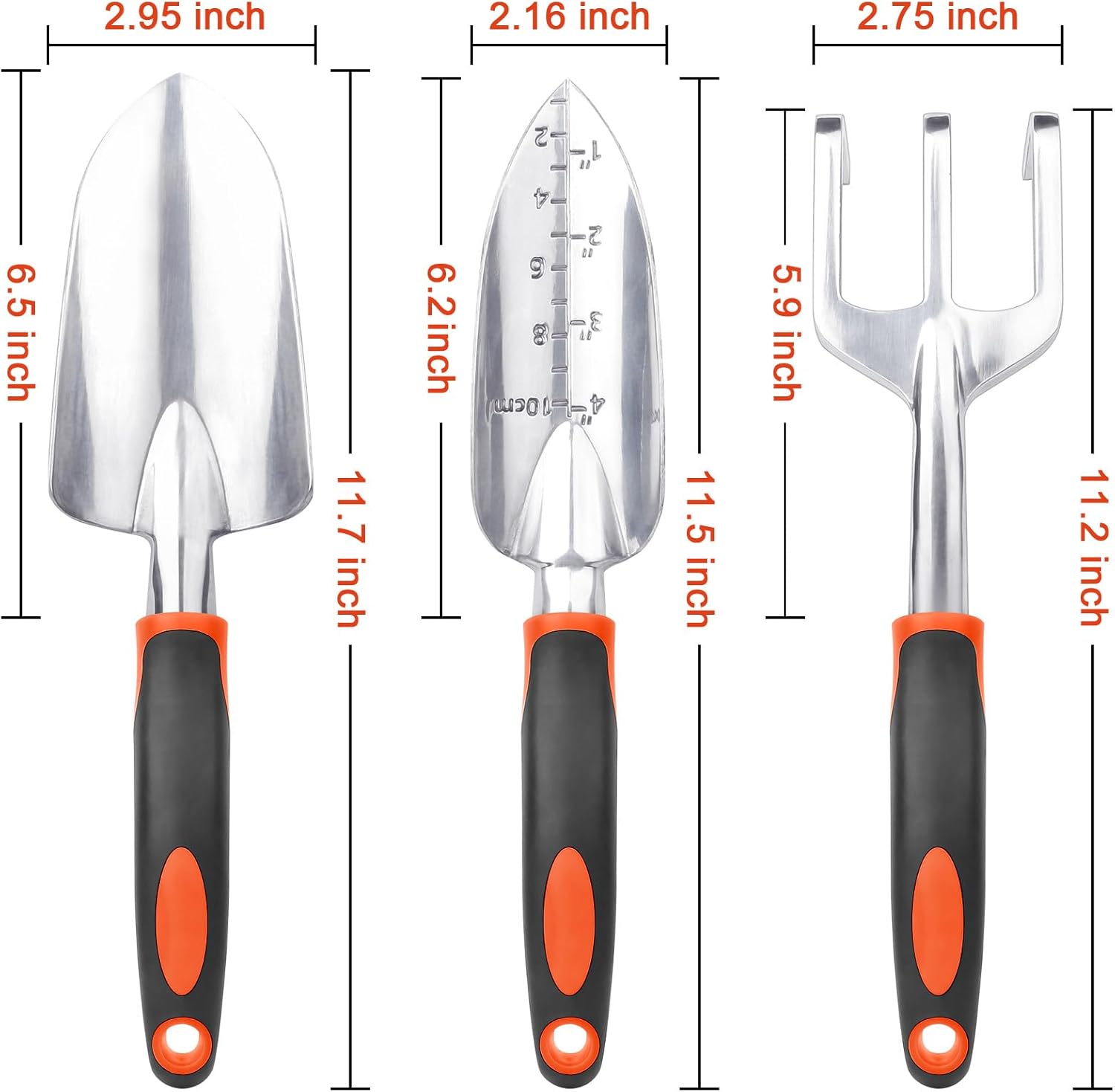 Garden Tools Set, 3 Pack Heavy Duty Gardening Tools Set + Garden Tools Set, 8 Piece Gardening Tools Set with Non Slip Ergonomic Handle โ image 2