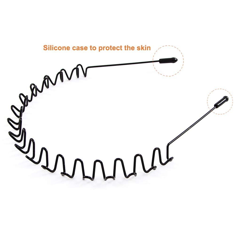 Shi Metal Hairband Women's Hairband Neutral Black Wave Spring Outdoor Sports Hairband Men's Hoop Clip — image 4