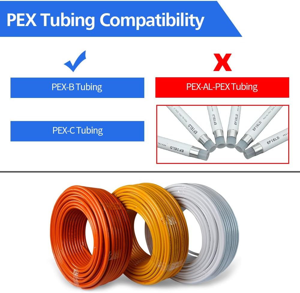 10pcs PEX Ball Valves, 3/4" PEX Brass Full Port Shut Off Ball Valve, Full Port Shut-off Ball Valve, Quarter Turn HOT (RED) COLD (BLUE) of Water Stop Shut off — image 5