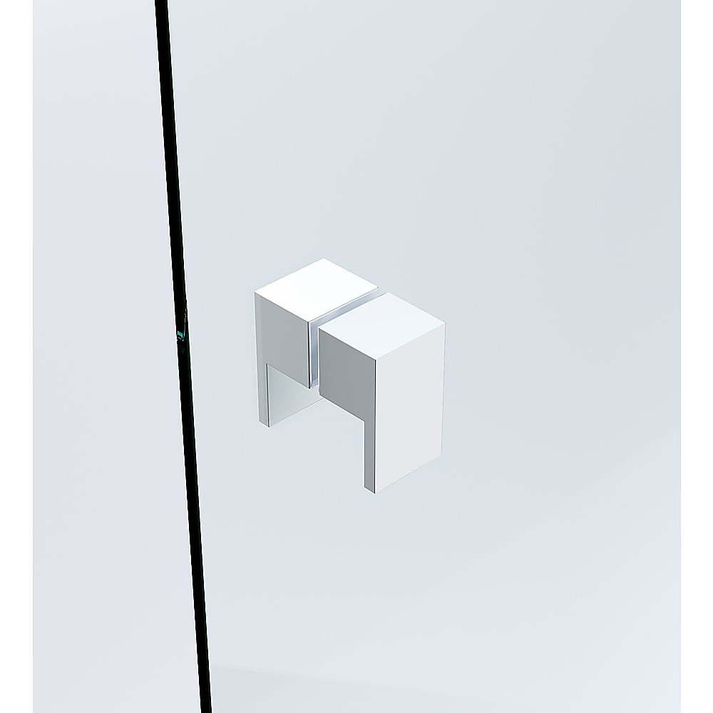 Brass Shower Door Square Double Pull Handle in White — image 2