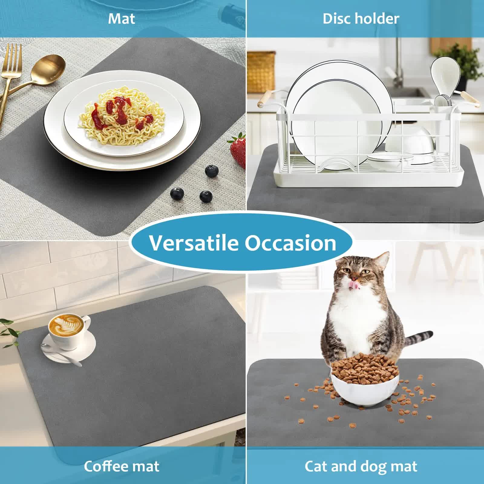 Silver Waterproof Quick-Dry Kitchen Mat - Non-Slip Rubber Base, Absorbent Technology Fabric, 4mm Thick — image 2