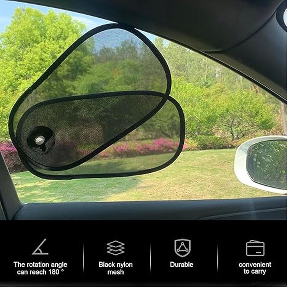 2 PCS Car Shades for Side Windows, Adjustable & Rotatable Side Window Sunshades, Safe Window Car Sun Shades, Sun Blocker, Heat & Glare Protection, Universal — image 3