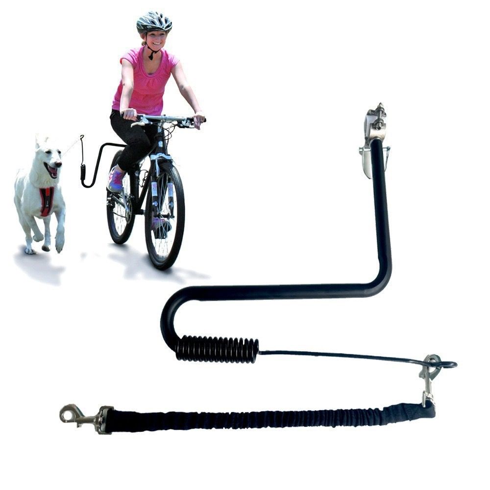 Ride with Your Best Friend: Durable Steel Bike Dog Leash with Shock-Absorbing Spring for Safe, Stable Cycling Walks โ Ideal for One or Two Dogs, Perfect for