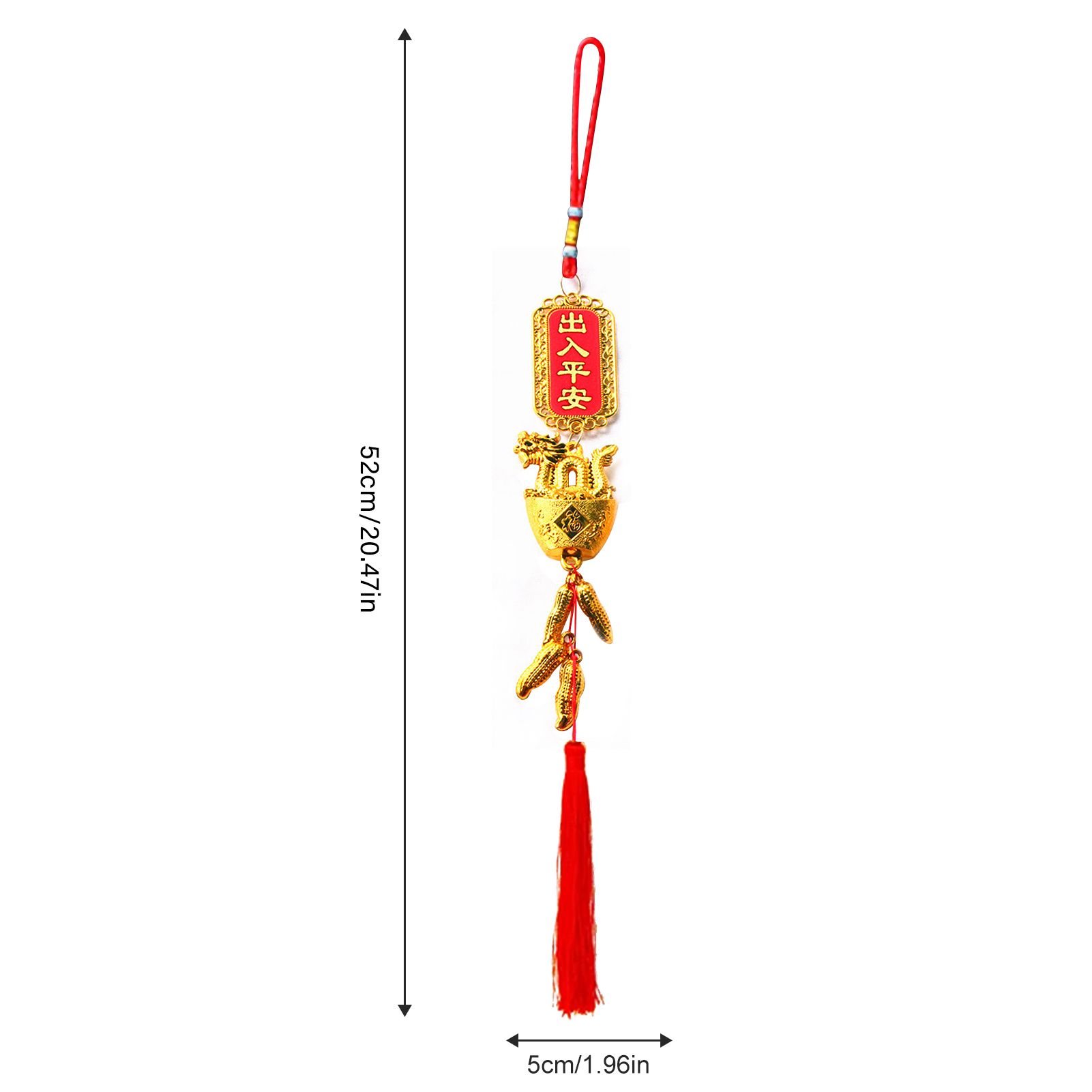 Hanging Plated Pendant Decoration Dragon Charm Year of The Dragon Hanging Ornament for Car Home Office — image 6