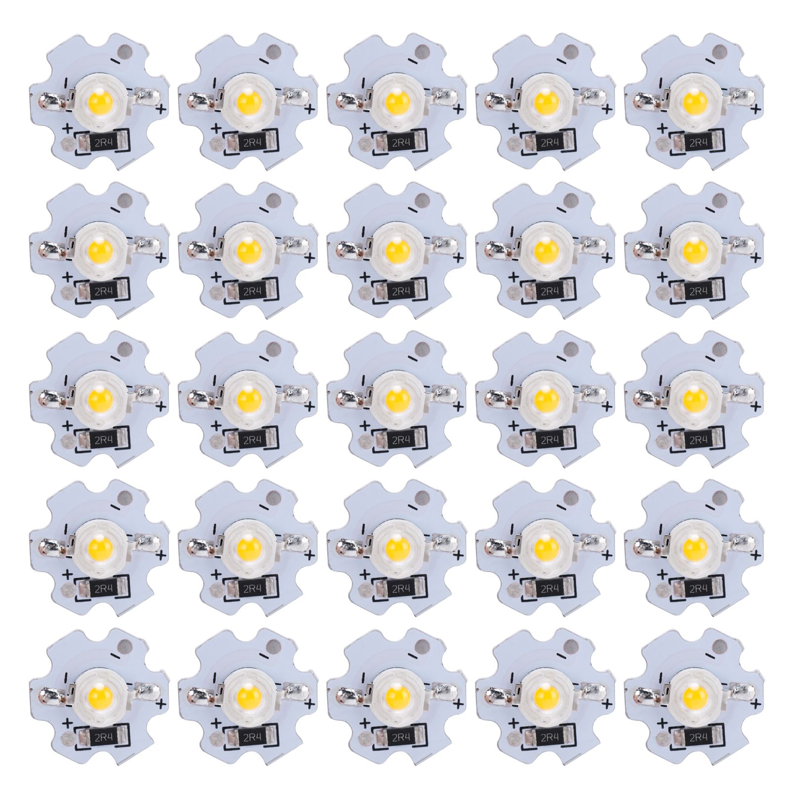 25Pcs 5V LED Chips 200LM 3W High Power LED Lamp Beads for DIY Lighting FixturesYellow Light 588‑590NM