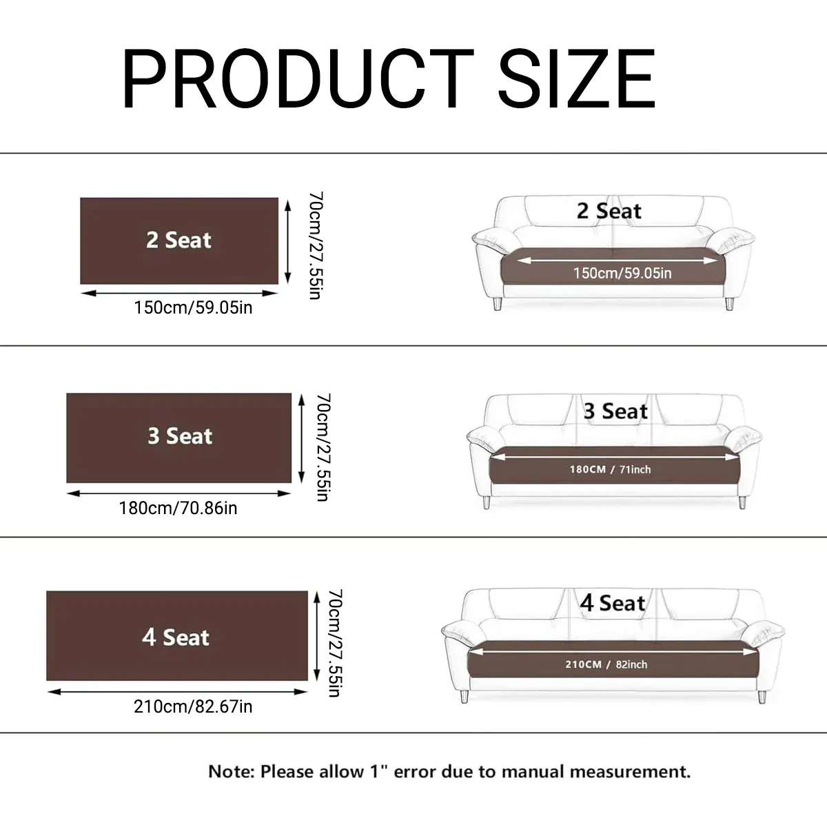 Sofa Cushion Cover Modern Non Slip Couch Protector Furniture Seat Slipcover Pad - 70x150cm โ image 3
