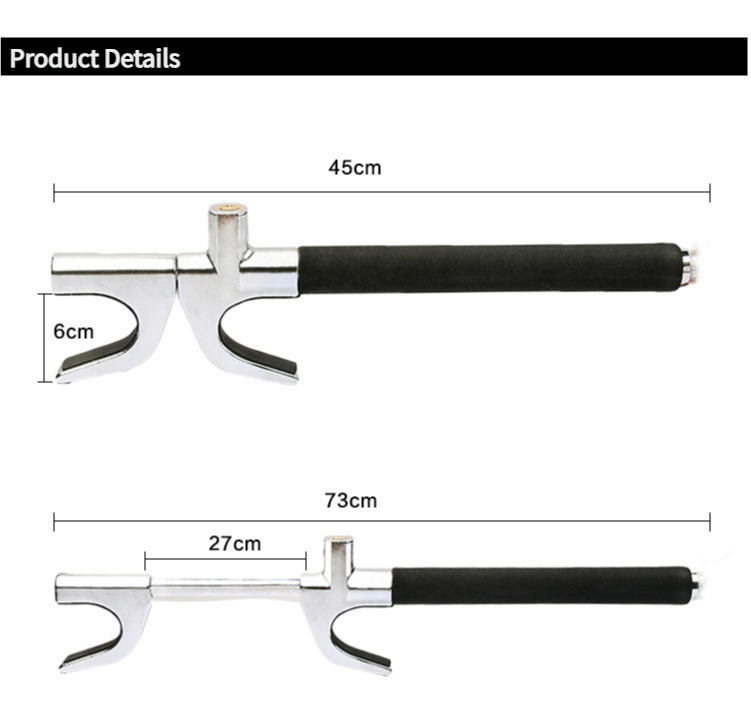 Black Multifunctional Car Steering Wheel Lock - Adjustable and Telescopic Anti-theft & Window Breaker Safety Tool โ image 4