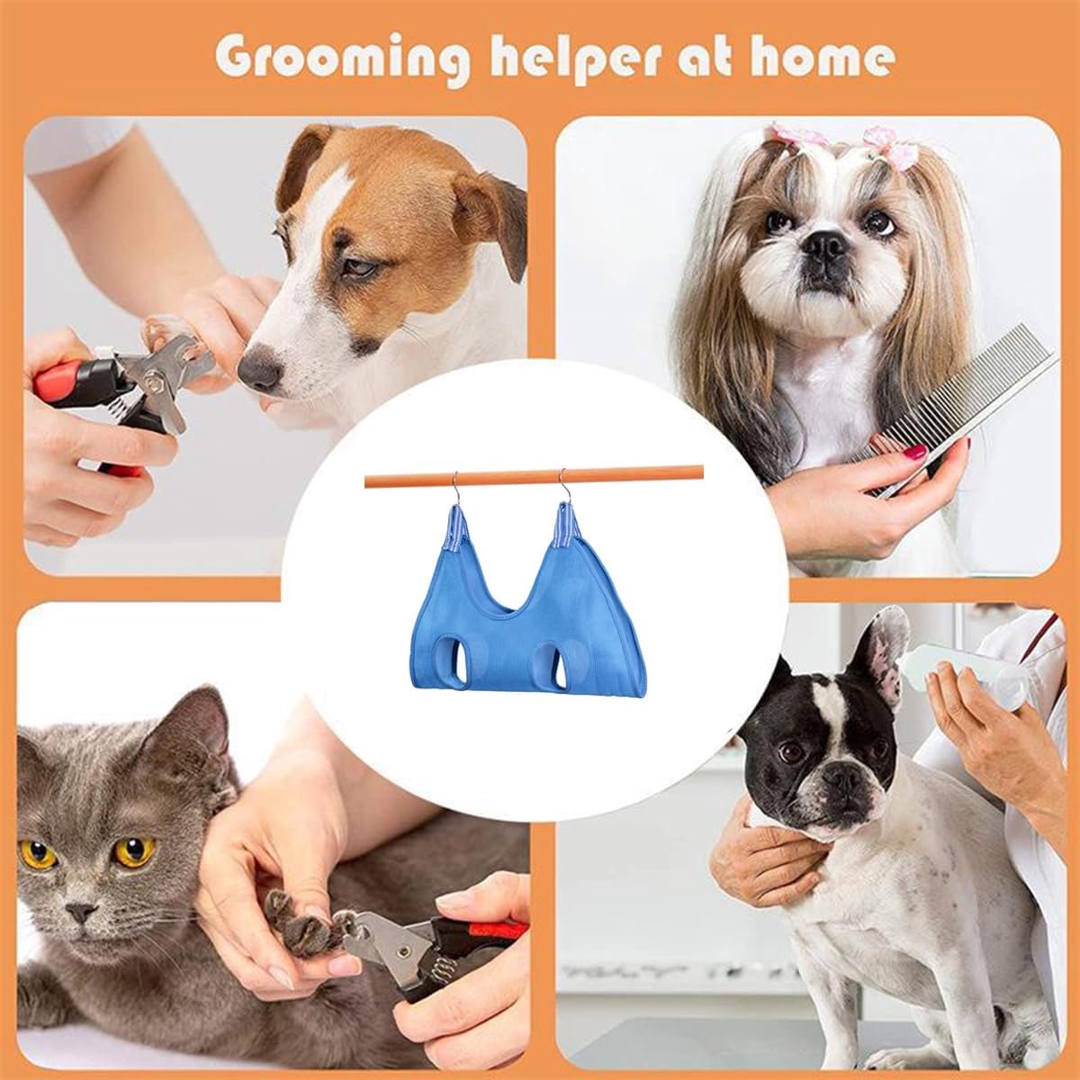 Cat, Dog Hanging Bag - 11-Piece Pet Grooming Hammock - For Easy Nail Trimming - Size S - Pet Hammock - Pet Grooming - Pet Care Hammock - Pet Nail Trimming — image 4