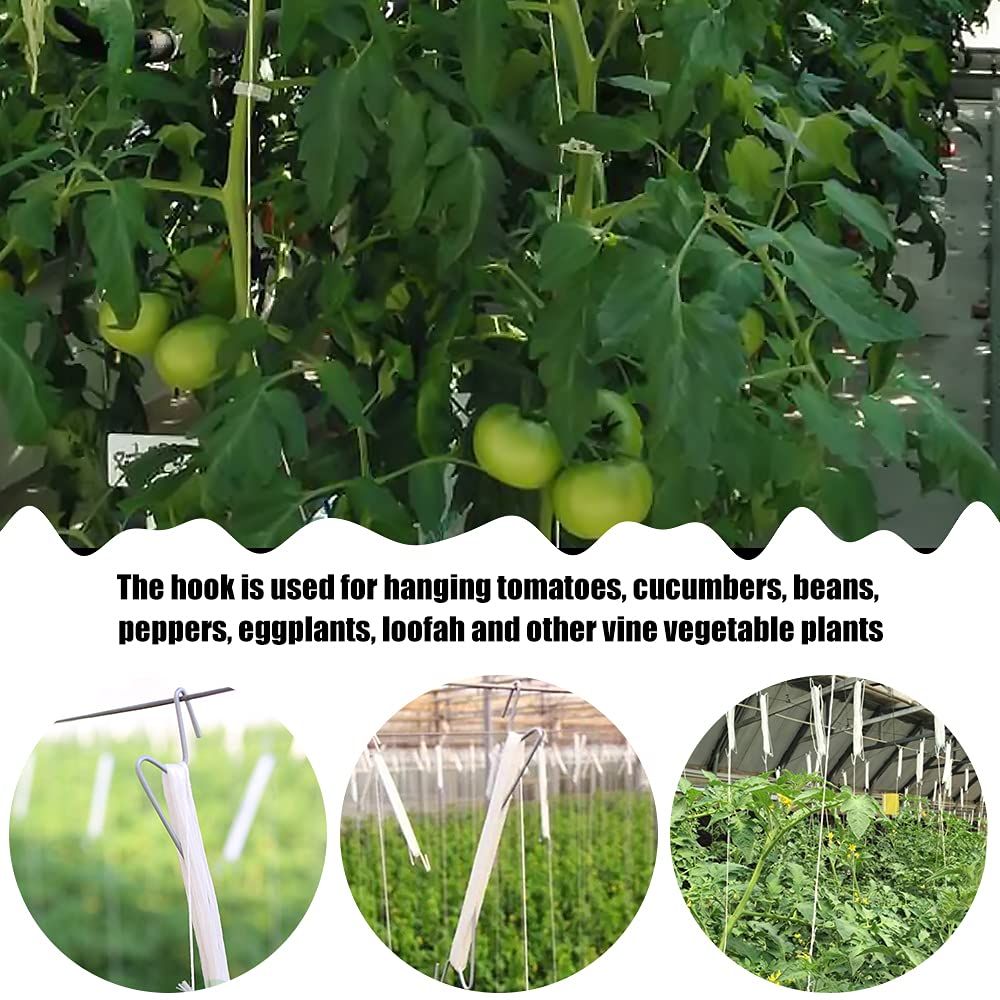 10 Pcs Tomato Support Hooks Plant Climbing Hooks Garden Hooks for Garden Flower Vegetable, Plant Vine Tie Support Tool 33ft Rope — image 3