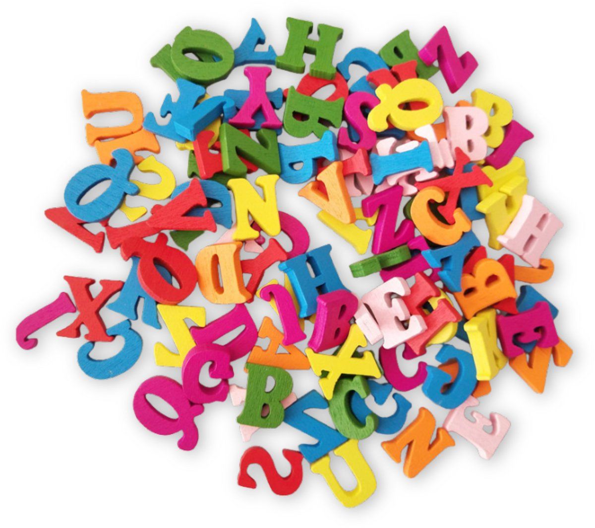 200-Piece Colorful Wooden Alphabet Letter Set for Scrapbooking and Crafts, 1.5 cm