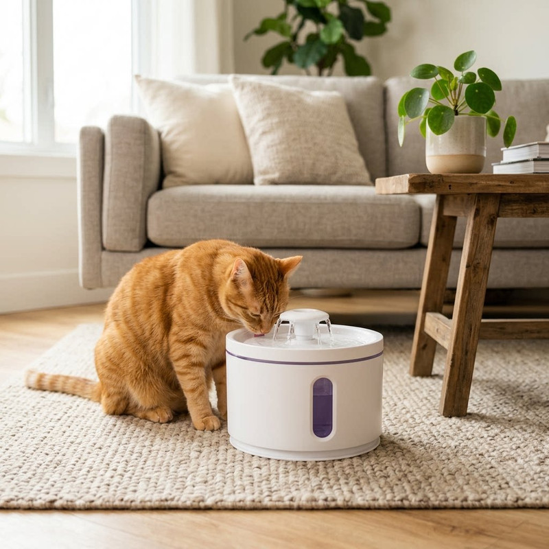 White New Pet Water Fountain – 3L Automatic Circulating Water Dispenser, Quiet Operation, Non-Wet Mouth Design for Cats and Dogs — image 3
