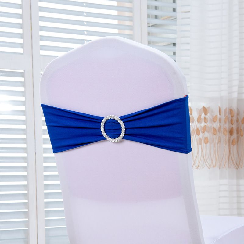 10 PCS Chair Sashes Bows Elastic Chair Bands with Buckle Slider Sashes Bows for Wedding Decorations (Royal Blue) โ image 4
