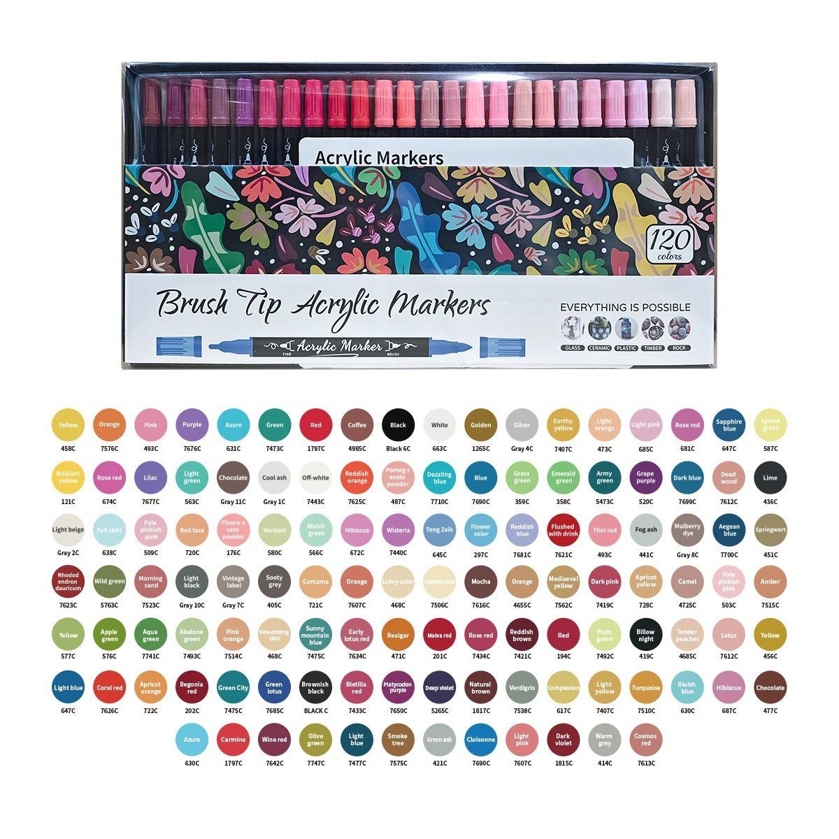 12/24/36/48/80/100/120/168colors Double-Headed Art Markers Sketching Pens Chisel Tip Markers present - Multi-color - Size 100 colors โ image 3
