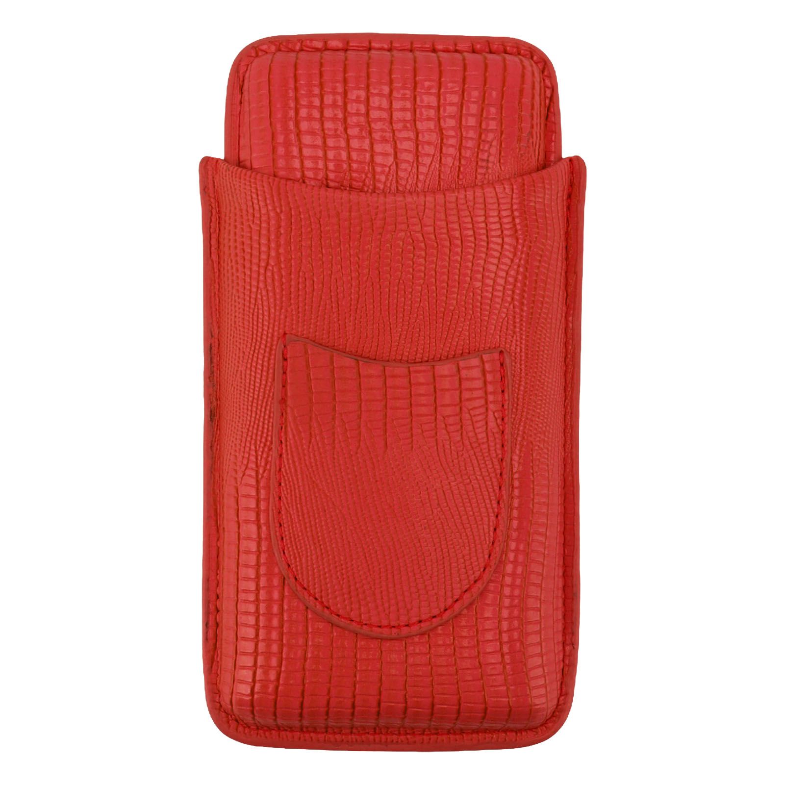 Cigar Holder Portable Moisturizing Comfortable Touch Colorfast Precise Stitching Travel Cigar Case for Men Red