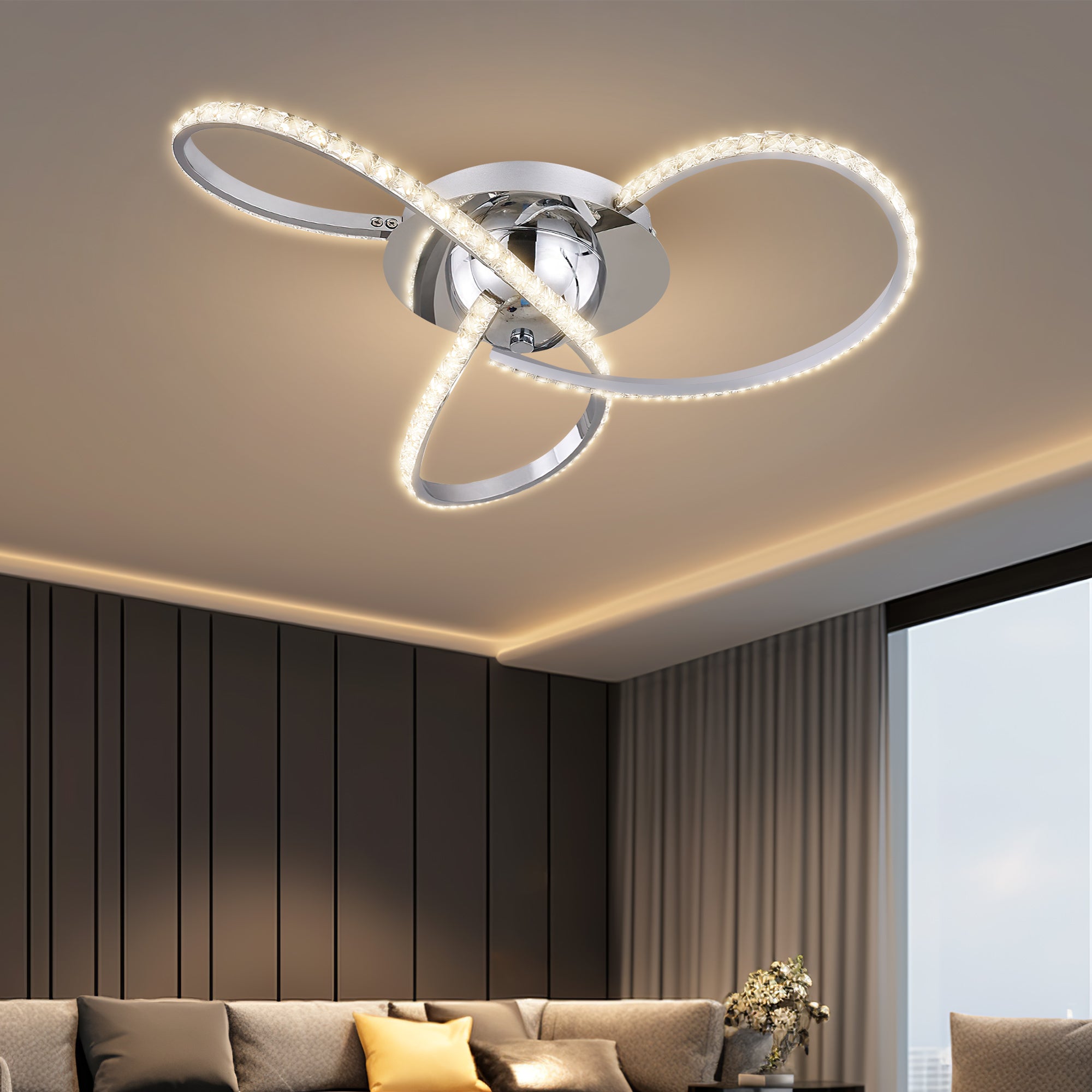 Irie Dimmable 3 Lights LED Ceiling Light - Chrome — image 5