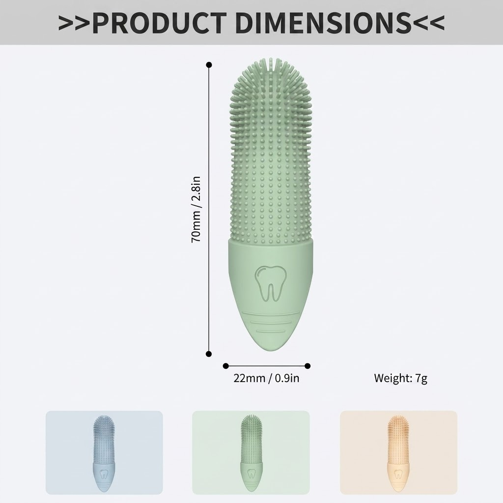 Gentle Silicone Finger Toothbrush for Cats and Dogs – Reusable, Soft 360° Bristle Design for Daily Plaque and Tartar Removal, Comfortable Pet Dental — image 2