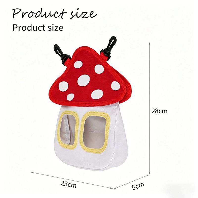 Pet Hay Feeder Bag (Oxford Cloth) Size: 280mm*230mm*50mm Color: Red/White for Rabbits/Guinea Pigs (1pc) โ image 4