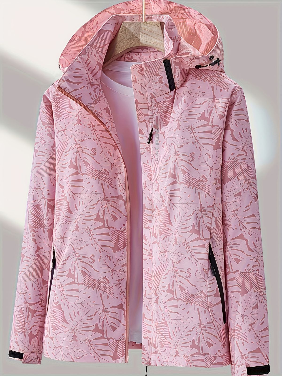 Plus Size Women'S Jacket Spring Autumn Outdoor Coat Detachable Hood Jacket - Red - Size 4XL(AU 4XL/EU58) โ image 3