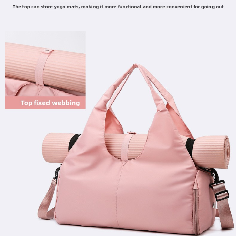 Black Women Large Capacity Yoga Gym Bag with Shoe Compartment and Mat Strap Water Resistant Travel Duffel Lightweight Tote for Fitness and Weekend Trips โ image 2