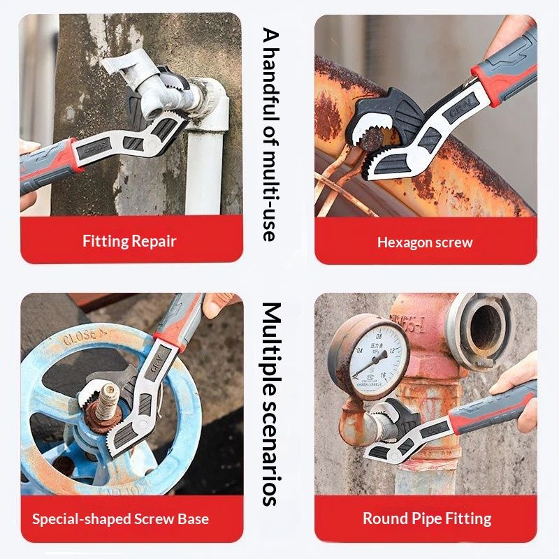 6 Inches Multifunctional Adjustable Wrench, Automatic Size Adjustment Self-locking Wrench, 7-15mm Spring QuickWrench, Suitable for Pipeline Maintenance, Pipe — image 4