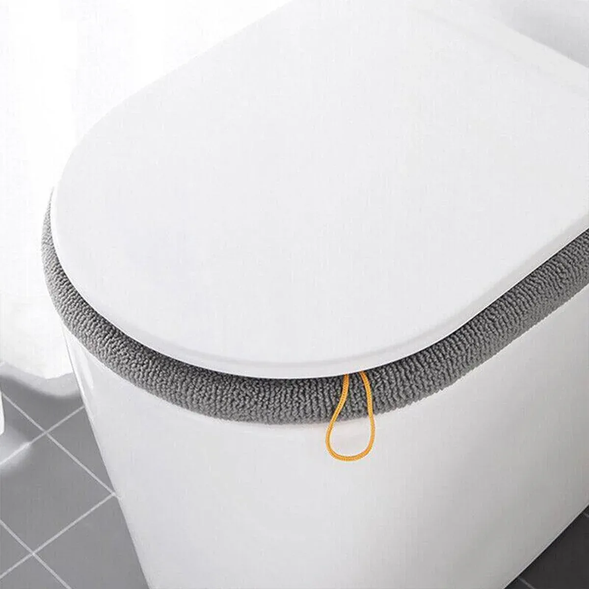 Soft Toilet Seat Bathroom Washable Warmer Cushion Mat Cover Pad Hook New Lid Au - Grey โ image 5