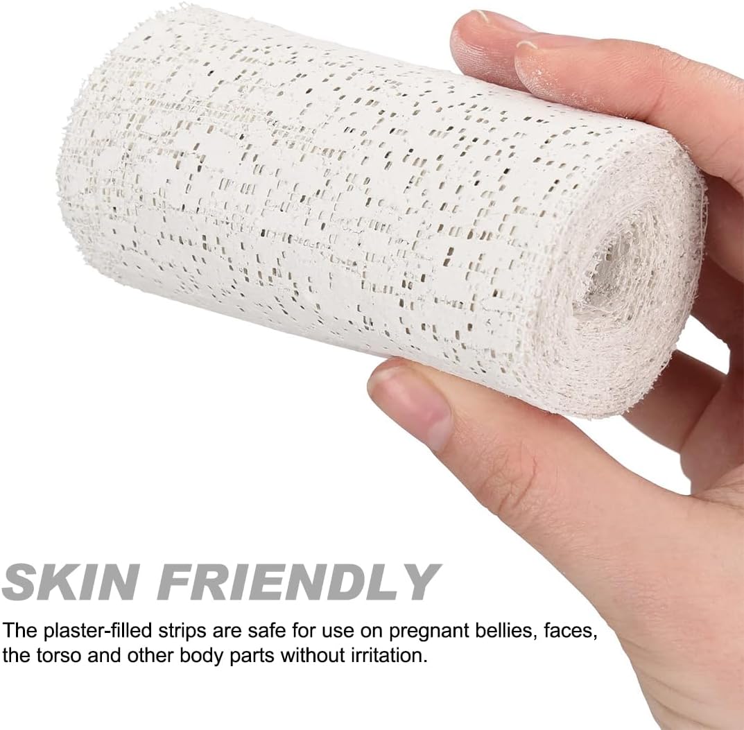 Plaster Cloth 5 Pack Plaster Gauze Bandage Roll Plaster of Paris for Crafts Belly Cast Art Project Mask Making Sculptures and Body Casts, 7.9inch X 106 inch โ image 6