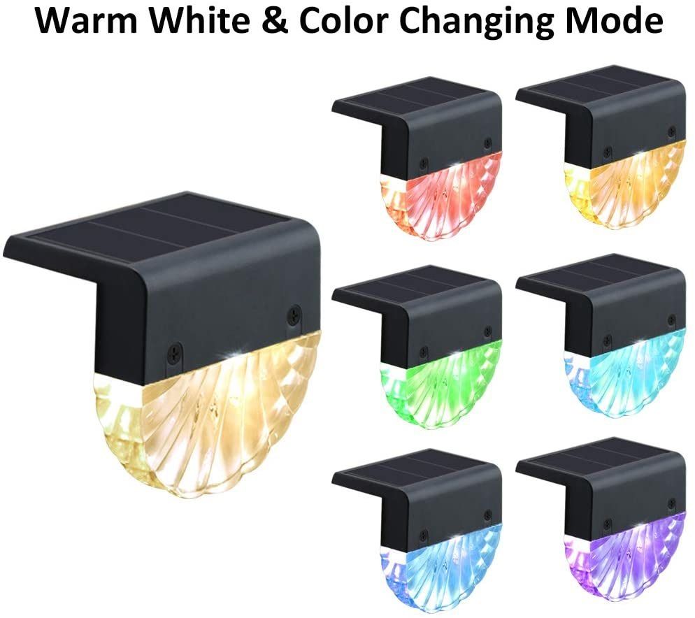 Solar Deck Lights [6 Packs] Waterproof Solar Fence Lights Dusk to Dawn Step Lights Outdoor Decor / 7 Color Changing Modes — image 5