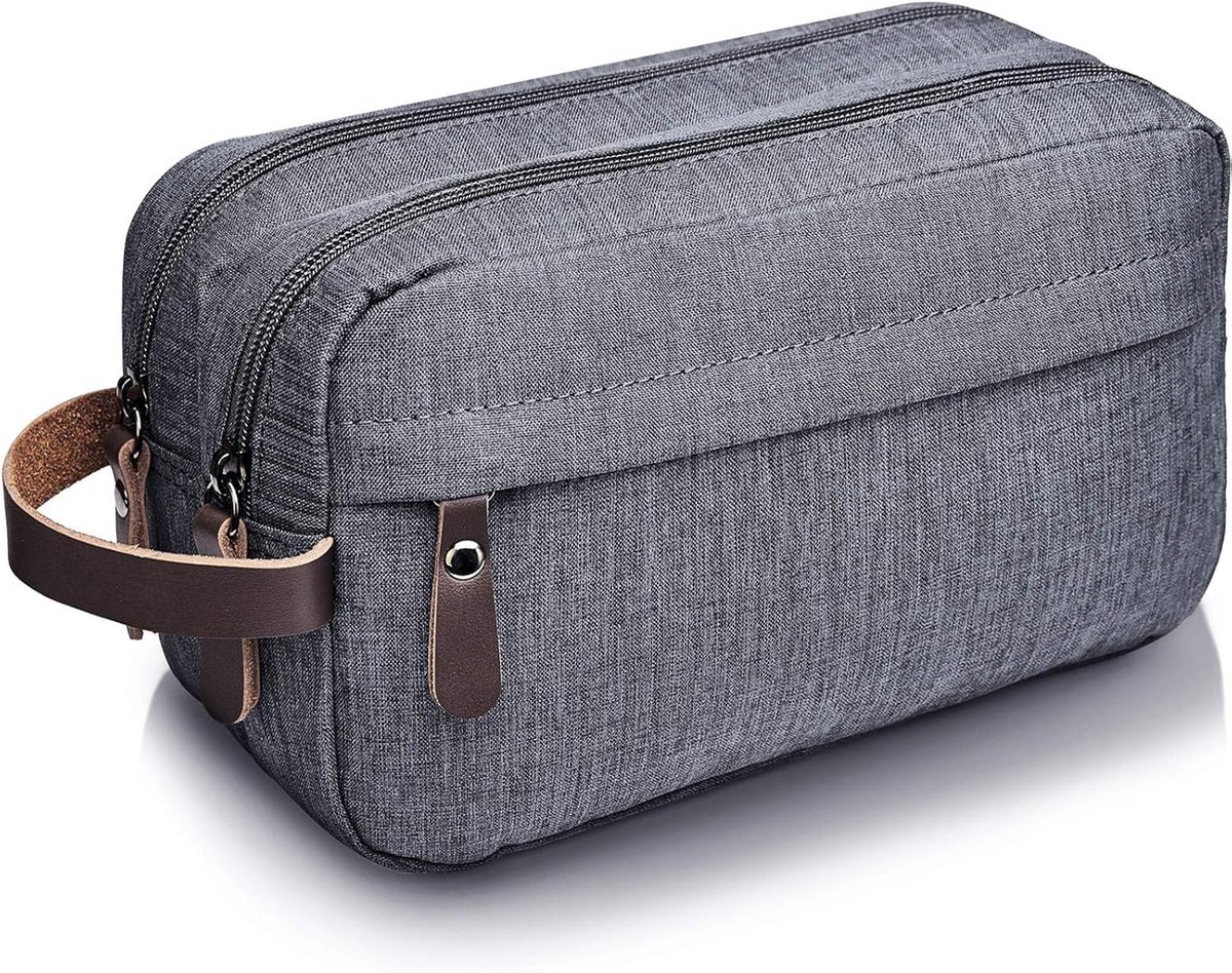 Men's toiletry bag - Travel accessories - Toiletry bag - Makeup bag - Gift - Unisex - Toiletry bag - Grey
