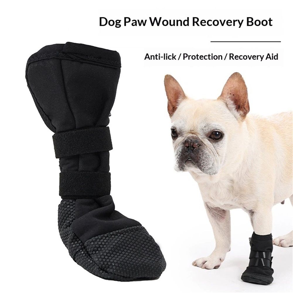 2 pack Dog Paw Wound Recovery Boot, Breathable Dog Bootie for Injured Paw, Anti-Slip Dog Shoe with Self-Adhesive Strap, Dog Paw Protector for Outdoor Walking & — image 3
