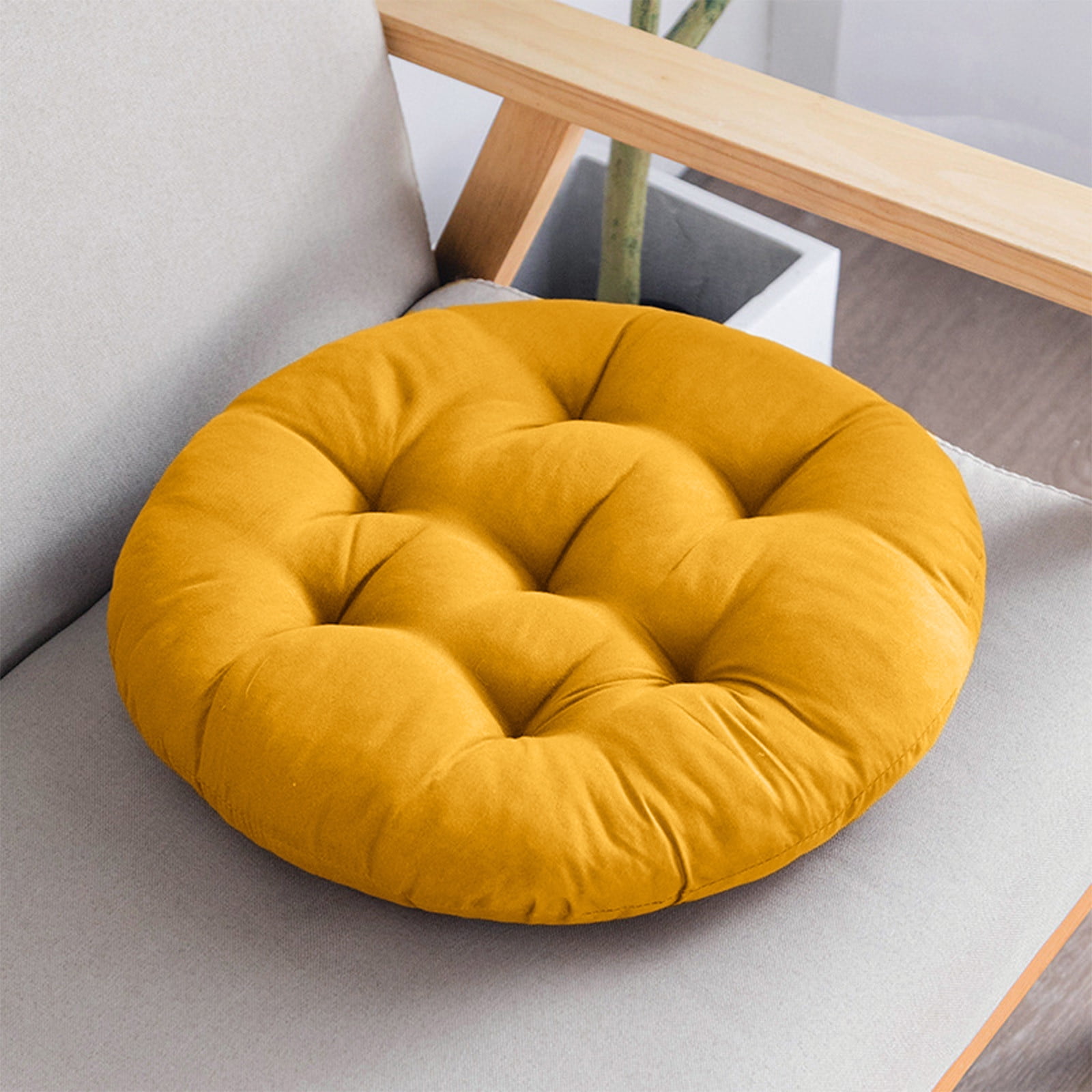 Outdoor Seat Cushion, Round Rattan Cushion, Hanging Basket Chair Cushion for Swing Chair Hammock Wicker Chair Rocking Chair, Seat, Yellow โ image 5