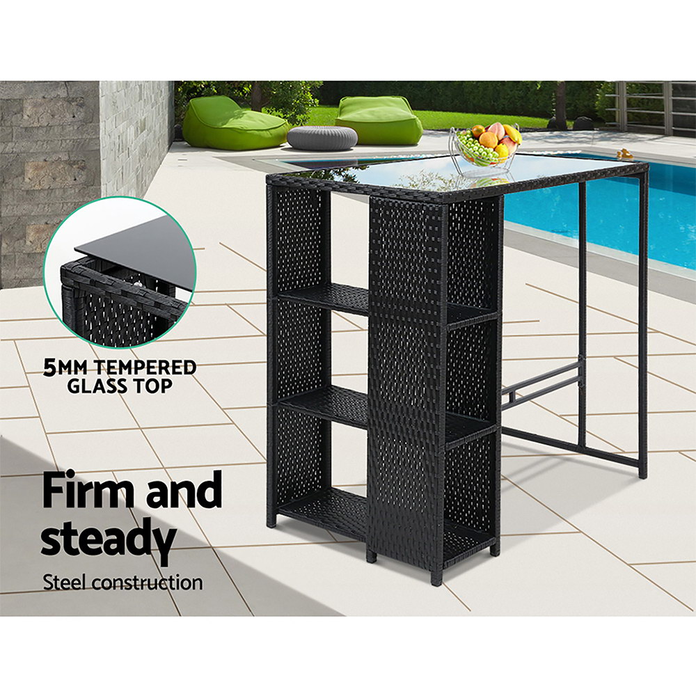 Gardeon 5-Piece Outdoor Bar Set Patio Dining Chairs Wicker Table Stools โ image 5