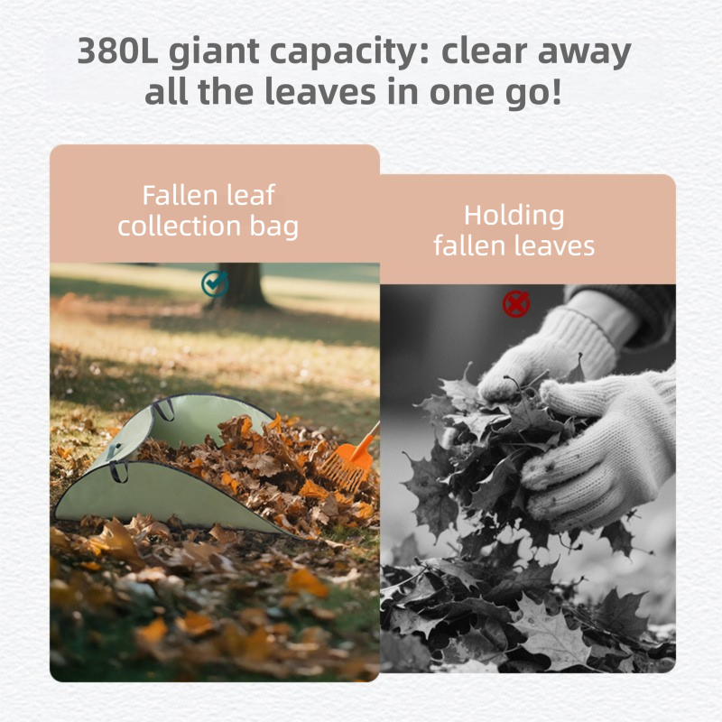 Dark Green 380L Ultra-Large Collapsible Leaf Collection Bag - Lightweight & Durable Oxford Cloth Instant Pop-Up Garden Waste Bin โ image 3