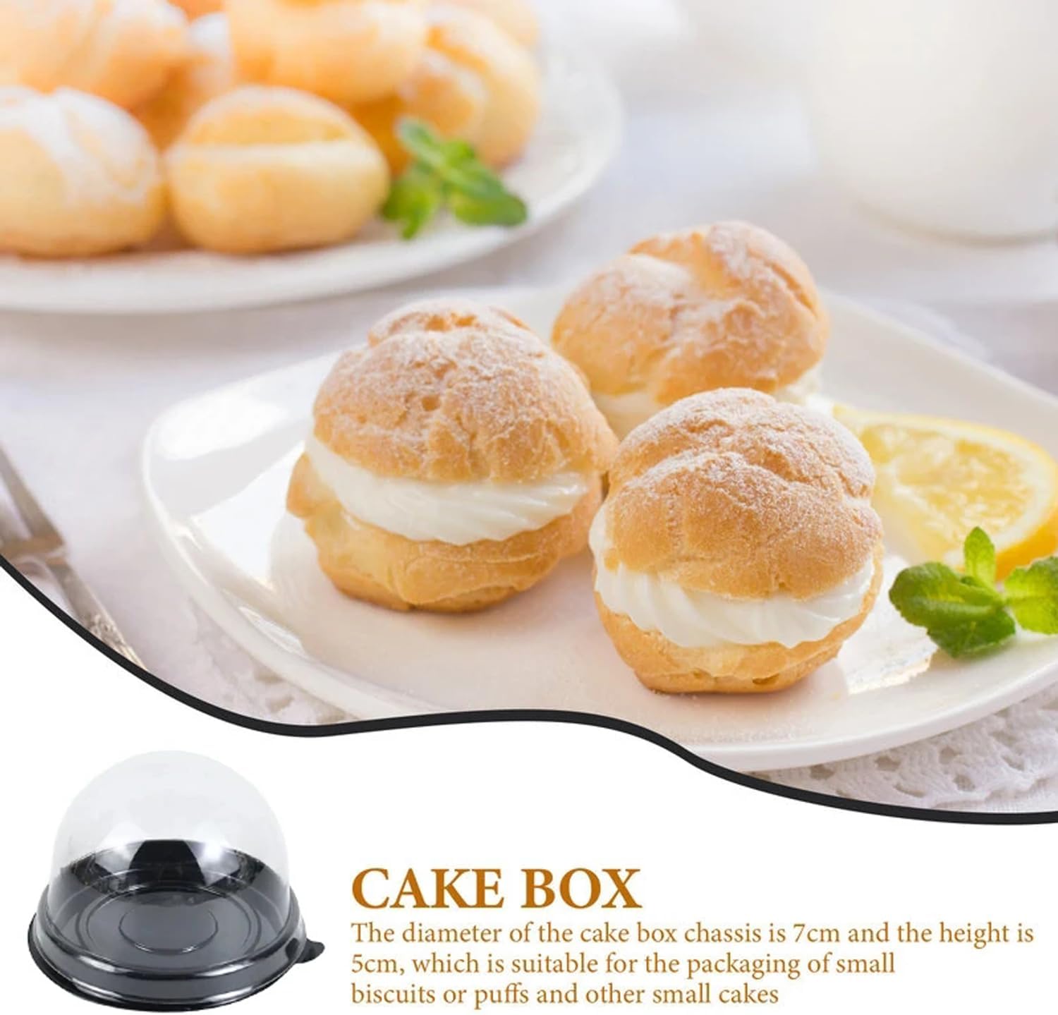 50Pcs Clear Plastic Mini Cake Box with Dome Lids, Mini Muffin Container Box Mooncake Dome Box Pastry Baking Packaging Boxes Wedding Birthday Gifts Supplies โ image 2