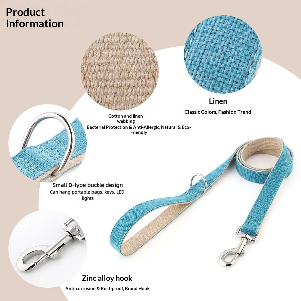 Adjustable Durable Soft Classic for Medium Dogs, Female/Male Pet Gift/Puppy dog leash(peacock blue 152CM*2.5CM) — image 4