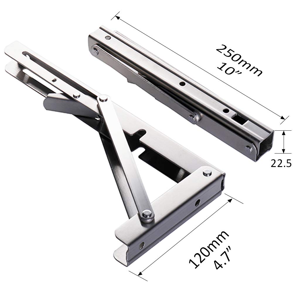 Heavy-Duty Foldable Wall Shelf Brackets – 2-Pack 304 Stainless Steel Triangular Supports with One-Click Release, 550 lb Capacity Each, for Kitchen, Garage, RV — image 2
