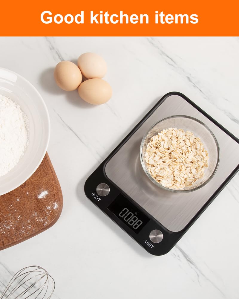 Food Scale,Digital Kitchen Scale, Stainless Steel, Weight in Grams, Ounces, Milliliters and Pounds, Ideal for Meal Prep, Cooking, and Baking โ image 3