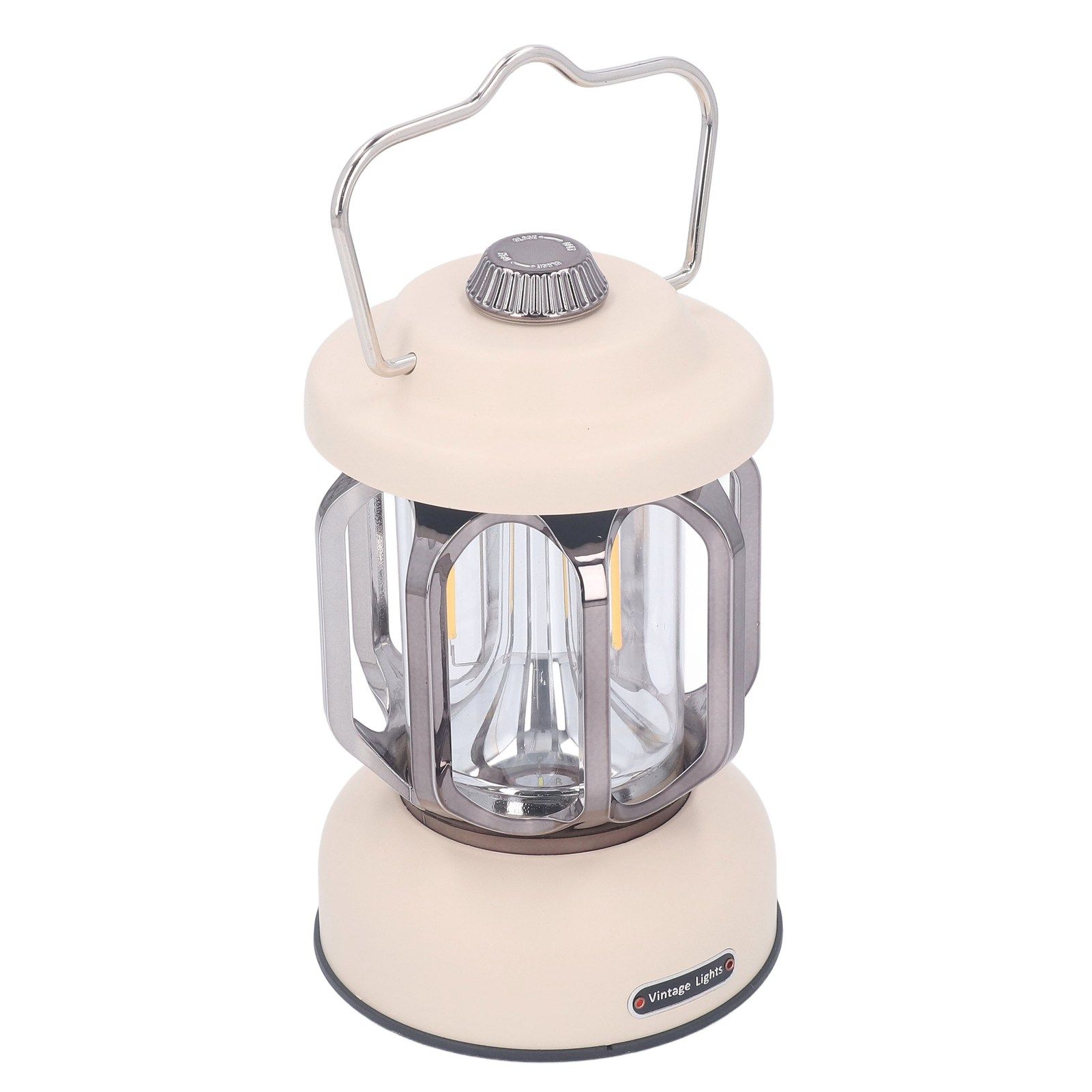 Retro Camping Lantern Vintage Camping Lamp Type C Rechargeable 3 Modes Dimmable with Hook Waterproof LED Tent Lamp for Garden Beige โ image 5