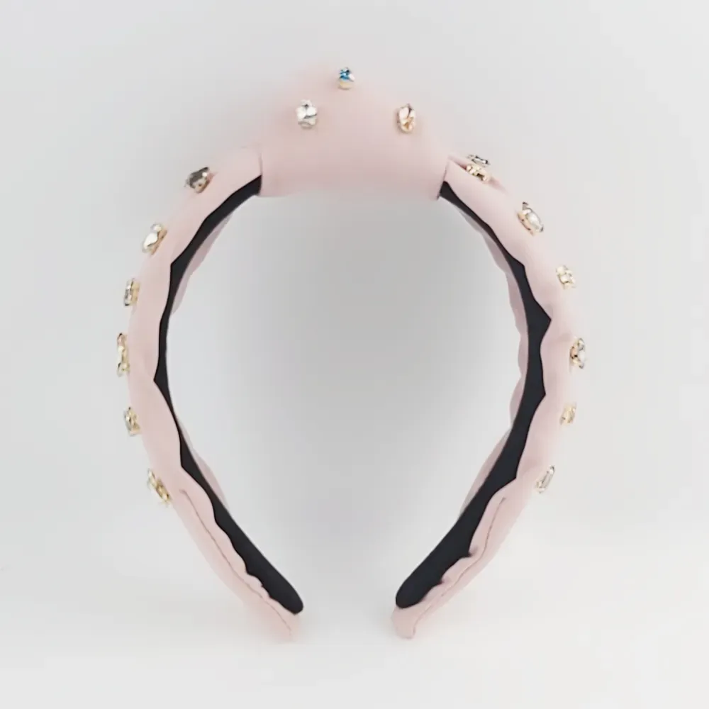 Crystal Knotted Headband for Women Non Slip Rhinestone Headband Pink Head Band Fashion Wide Headbands Hair Accessories for Women โ image 4