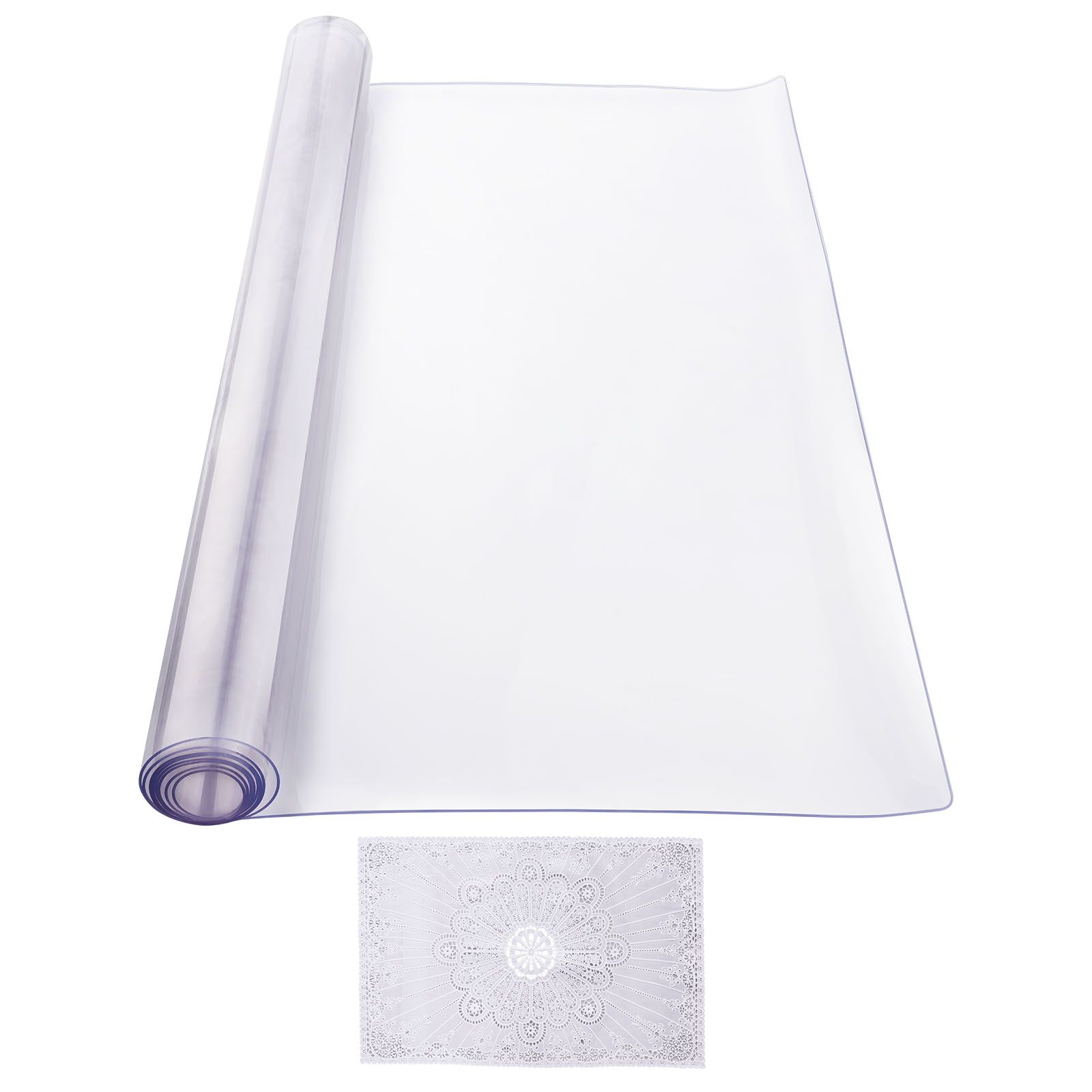 Plastic Table Cover, 42 x 72 Inch 2.0 mm Thick Clear Table Protector, Rectangle PVC Desk Mat, Waterproof & Easy Cleaning Desk Pad Tablecloth, for Office