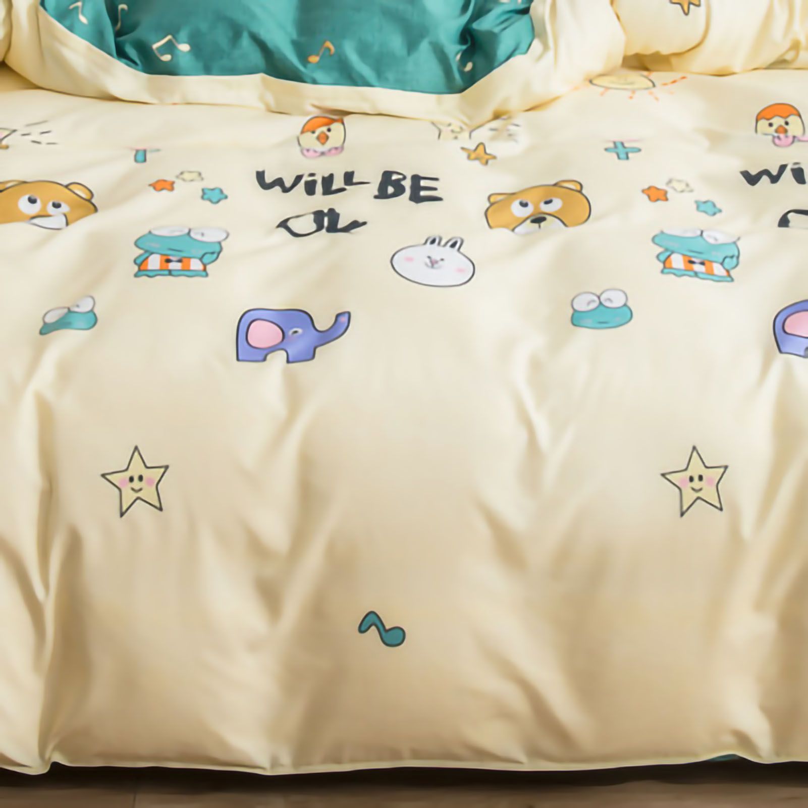 Skin Friendly Quilt Cover Thickened Polyester Soft Brushed Duvet Cover Quilt Bedding for Dormitory Bedroom Animal 180 × 220cm — image 2