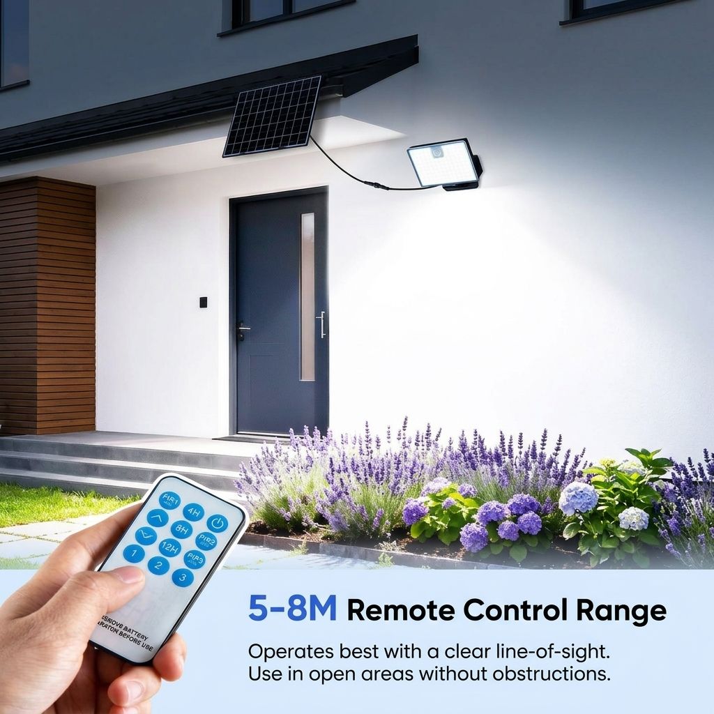 Split-Type Solar Powered Motion Sensor Floodlight with Detachable Panel, Dual Mounting Brackets, IP65 Waterproof, 6500K Cool White or 3000K Warm White Options — image 5