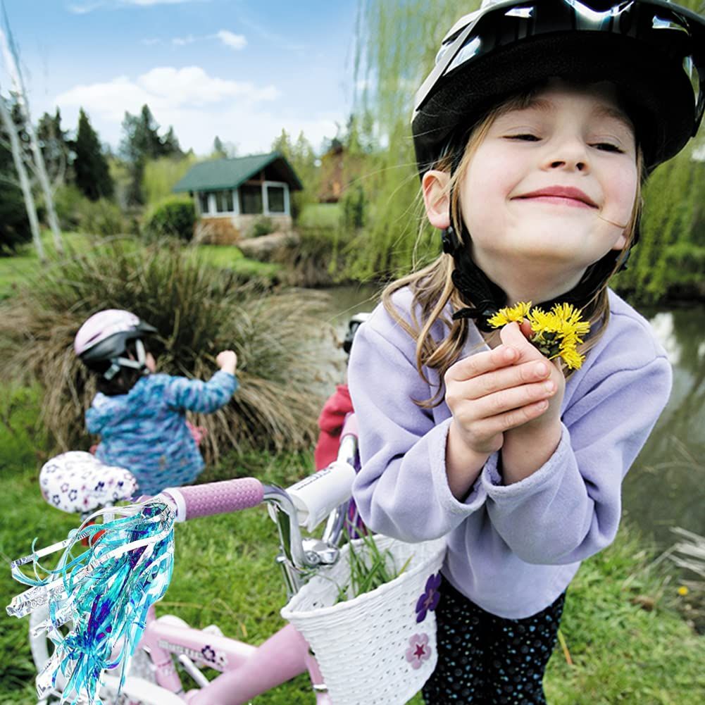 1 Pair Kids Bike Handlebar Streamers, Children Scooter Handlebar Colorful Tassel Ribbon Bicycle Grips Baby Carrier Accessories β image 4