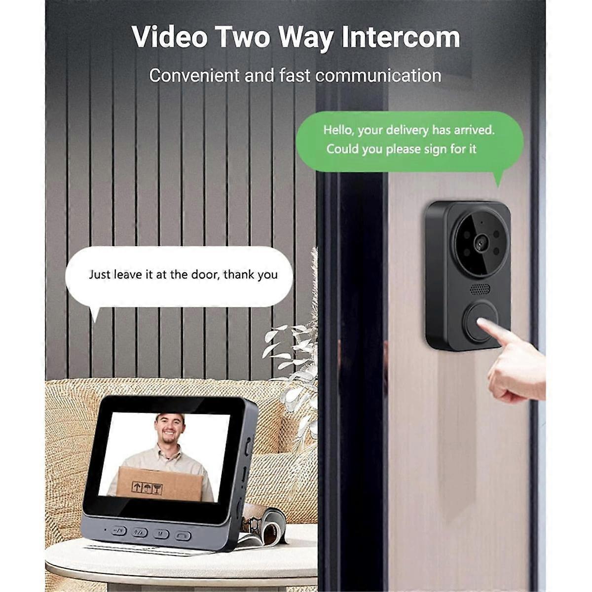 1080P Video Doorbell, Night Vision, USB-C, 2.4GHz WiFi, 2-Way Audio, 256GB — image 2