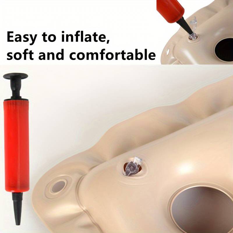Cream Inflatable Seat Cushions for Pressure Relief, Wheelchair Air Cushion for Bed Sore, Comfortable Waffle Pads,Eco-friendly PVC Portable Breathable — image 5