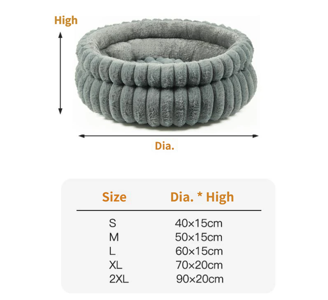 White Plush Round Pet Bed with Gap Entry & Removable Cushion S Size - Thickened Warm Anti Slip Cats and Dogs Donut Nest for All Seasons, Cozy and Soft Sleeping โ image 2